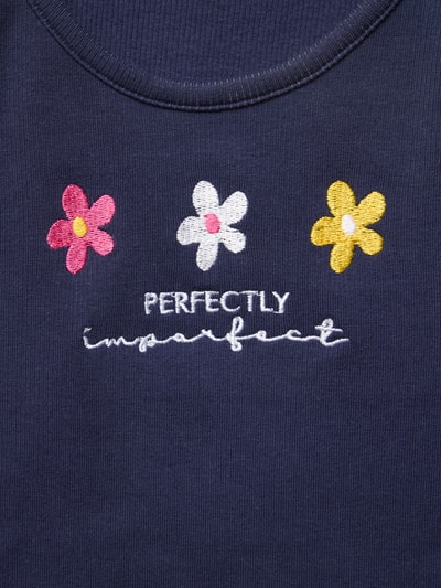 Happy Girls Top z wyhaftowanymi motywami Granatowy 2