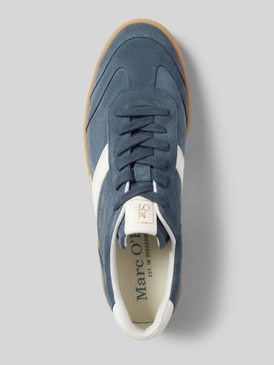 Marc O'Polo Low Top Sneaker aus edlem Velours-Rindsleder mit Glattleder-Details Hellblau 3