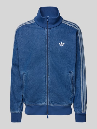 adidas Originals Sweatjacke mit gerippten Abschlüssen Jeansblau 1