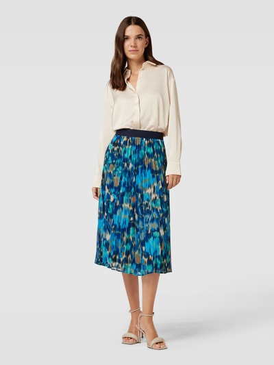 s.Oliver RED LABEL Midirok met all-over-motief, model 'Aqua' Petrol - 1