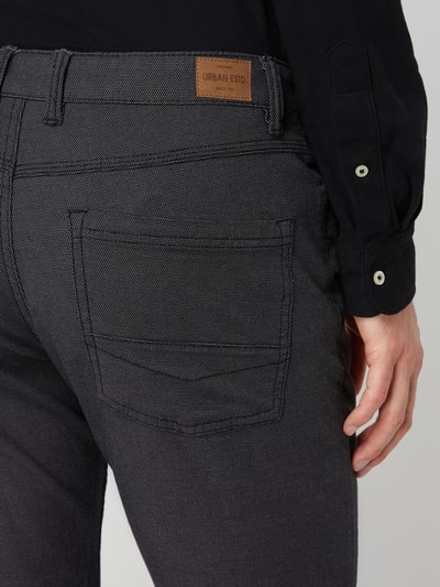 Montego Broek met reguliere pasvorm en stretch, model 'Edward' Zwart - 3