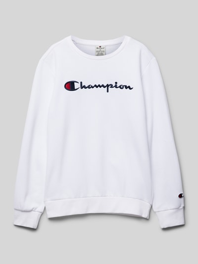 CHAMPION Bluza z wyhaftowanym logo Biały 1