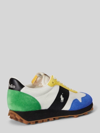 Produktfoto, Sneaker mit Schnürverschluss Modell 'PRL TRAIL 125' von Polo Ralph Lauren, skórzany miks, zaokrąglony nosek, detale z logo, strukturalna podeszwa, wysokość obcasa w rozmiarze 40: 4 cm, wysokość cholewki w rozmiarze 40: 8 cm, szerokość w rozmiarze 40: 7 cm, różnokolorowe panele, gładka faktura