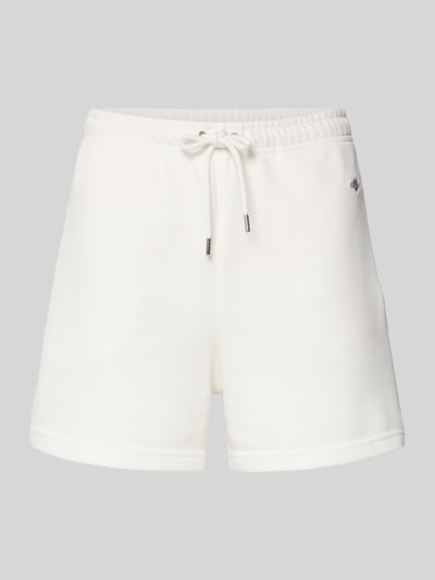 Produktfoto, Sweatshorts mit Eingrifftaschen und Label-Stitching von Gant, bawełniany miks, krój regular fit, elastyczny pas, kieszenie boczne, haft z logo, kolor biały, szerokość w rozmiarze S 36 cm, długość nogawki wewnętrznej 10 cm