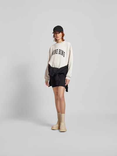 Anine Bing Oversized Sweatshirt mit Label-Print Weiss 1