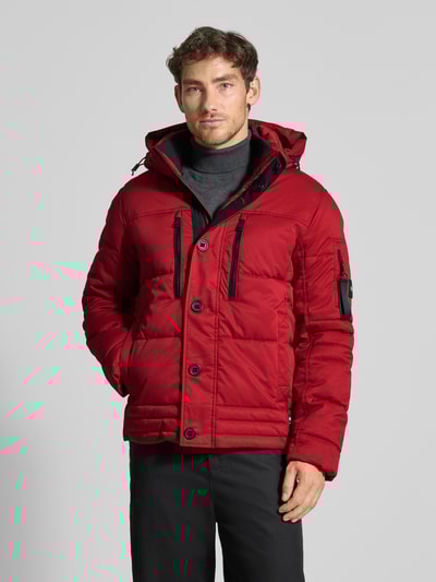 Tom Tailor Gewatteerd regular fit jack met afneembare capuchon Rood - 4