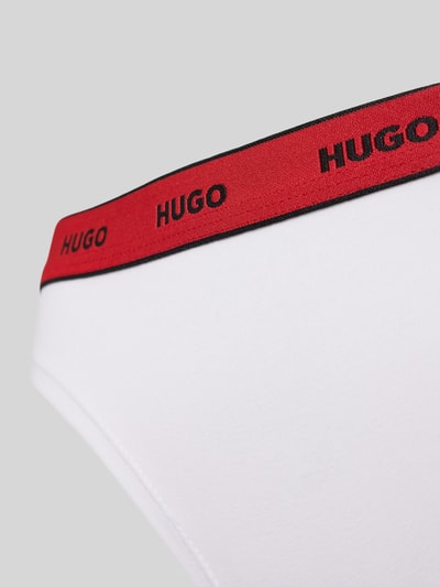 HUGO String mit elastischem Label-Bund Modell 'Carousel' Weiss 2