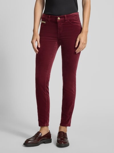 Marc Cain Skinny Fit Stoffhose mit Zier-Stitching Bordeaux 4
