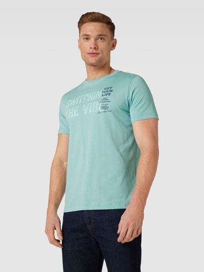 Lerros T-Shirt mit Statement-Print Blau 4