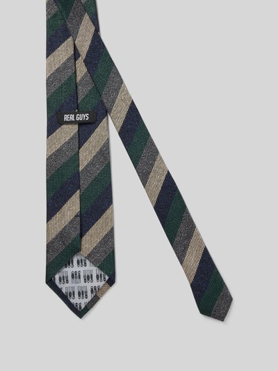 REAL GUYS Krawatte aus Seiden-Mix mit Logo-Patch (8,5 cm) Oliv 2