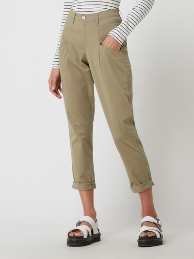 Brax Relaxed fit chino met stretch, model 'Merrit'  Olijfgroen - 4