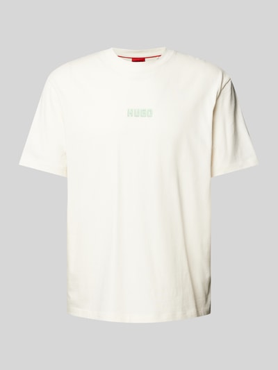 HUGO T-Shirt mit Label-Print Modell 'Diqitee' Offwhite 2