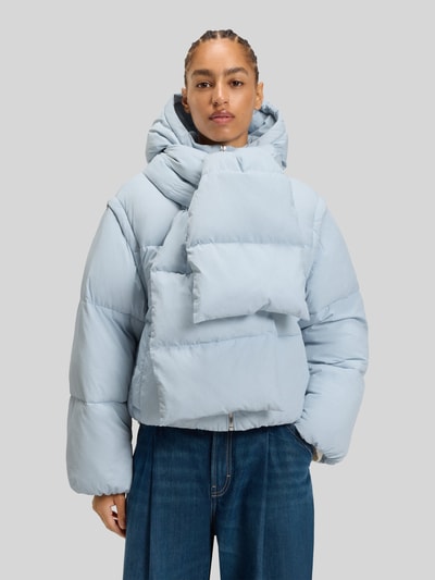 BOSS Orange Regular fit gewatteerd jack met afneembare sjaal en mouwen, model 'POLALA Lichtblauw - 4