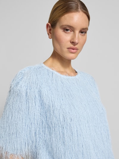 Cph Muse t-shirt z frędzlami model 'FALLON' Jasnoniebieski 3