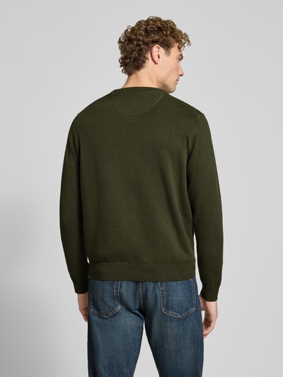 Fynch-Hatton Strickpullover mit Label-Strickerei Khaki 5
