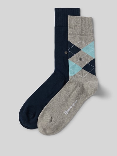 Burlington Socken mit Label-Detail im 2er-Pack Mittelgrau 1