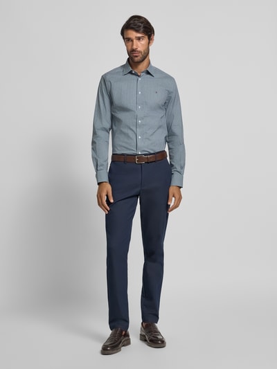 Tommy Hilfiger Regular fit zakelijk overhemd van katoenmix Bleu - 1