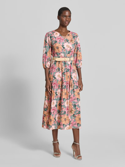 zero Midikleid aus Viskose-Baumwoll-Mix mit Gürtel Altrosa 1