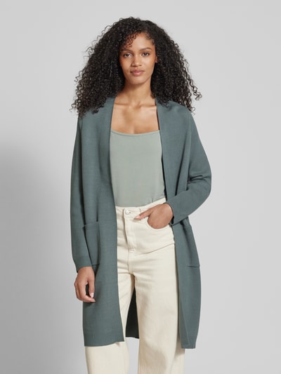 Vero Moda Comfort fit cardigan met steekzakken, model 'SABA' Rietgroen - 4