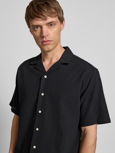 Redefined Rebel Regular Fit Freizeithemd mit Strukturmuster Modell 'FELIX' Black 3
