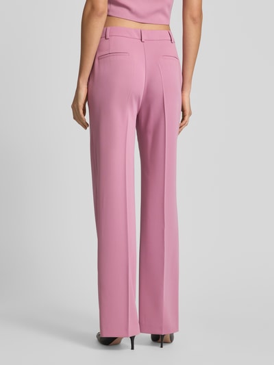 Swing Straight leg stoffen broek met persplooien Rosé - 5