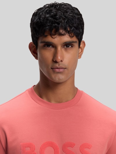 BOSS Green Regular Fit T-Shirt aus Baumwollmix Pink 3