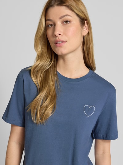 Vila T-shirt z okrągłym dekoltem model ‘SYBIL’ Szaroniebieski 3