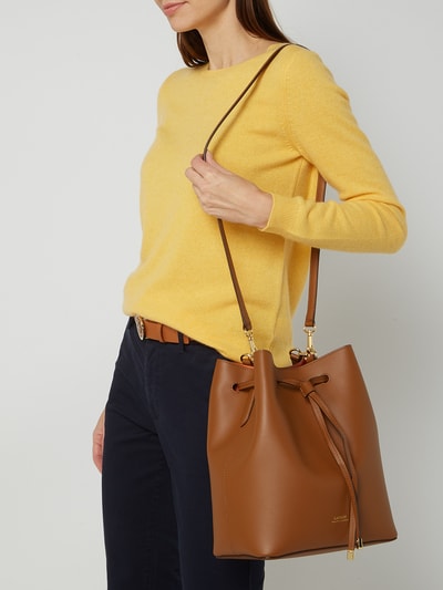 Lauren Ralph Lauren Hobo Bag aus Leder mit Zugverschluss  Cognac 1