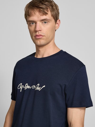 G-Star Raw T-Shirt mit Label-Print und Rundhalsausschnitt Marine 3