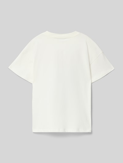Produktfoto, T-Shirt aus reiner Baumwolle von Garcia in Weiß, gerader Schnitt, runder Halsausschnitt, Rückenlänge 54 cm Größe 140.