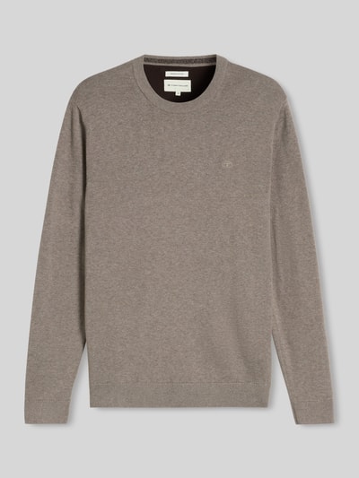 Tom Tailor Regular Fit Pullover aus reiner Baumwolle Taupe 2