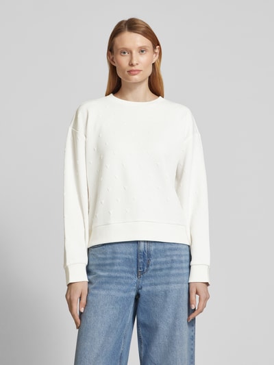 Tom Tailor Denim Regular fit sweatshirt met viscose Offwhite - 4