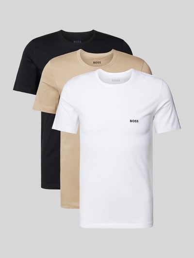 BOSS T-shirt met labelstitching in een set van 3 stuks Zwart - 1