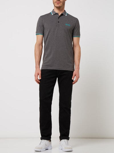 BOSS Green Poloshirt met logo Antraciet gemêleerd - 1