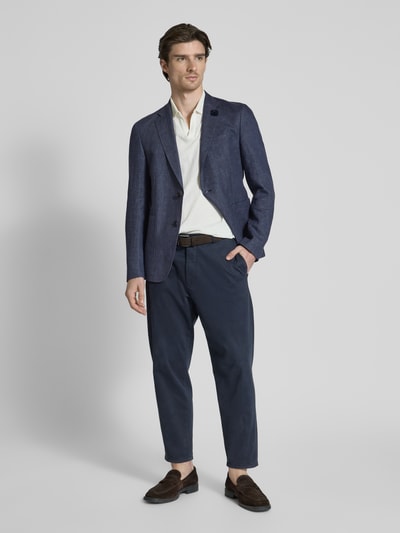 JOOP! Collection Regular Fit 2-Knopf-Sakko aus Leinen Modell 'Hoverest' Marine 1