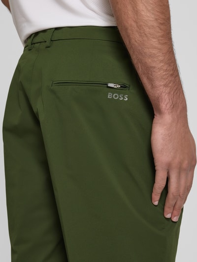 BOSS Green Bermuda met elastische band, model 'Speedflex' Donkergroen - 3