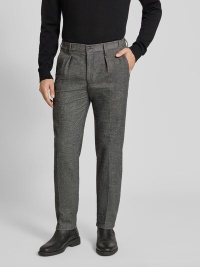 Profuomo Relaxed Fit Hose mit Bügelfalten Anthrazit 4