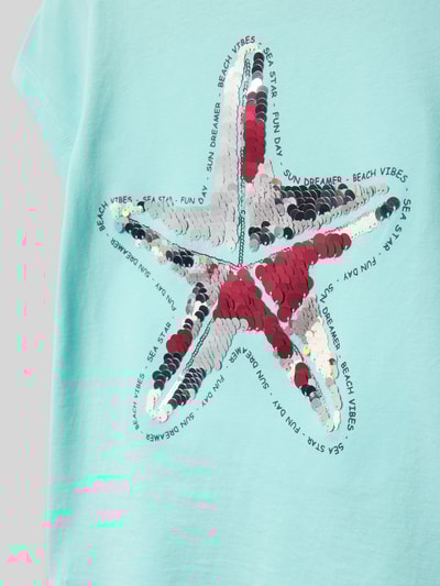 s.Oliver RED LABEL Regular Fit T-Shirt mit interaktivem Design Aqua 2