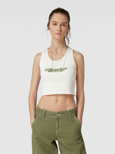 The Ragged Priest Cropped Tanktop mit Feinripp Weiss 4