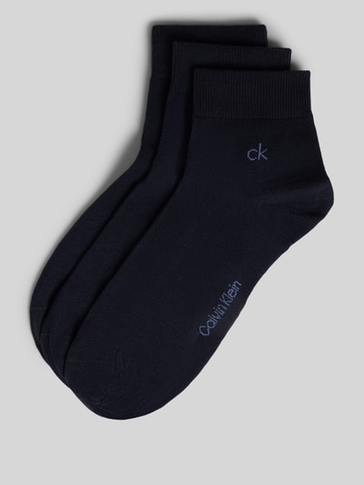 Produktfoto, Socken aus Baumwoll-Mix im 3er-Pack von CK Calvin Klein in Dunkelblau mit feiner Strickstruktur, Herren Socken von CK Calvin Klein
