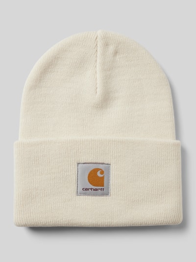 Carhartt Work In Progress Beanie mit Label-Patch Modell 'ACRYLIC WATCH HAT' Offwhite 1