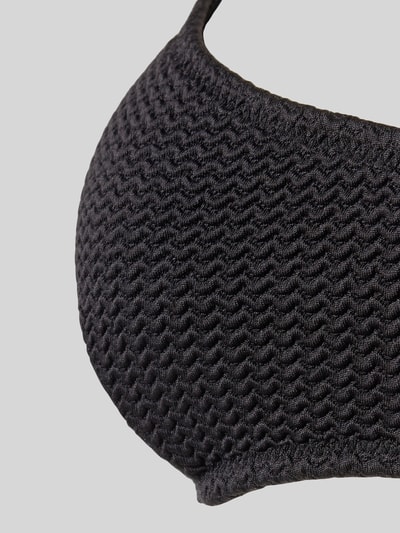 Produktfoto, Bikini-Oberteil mit verstellbaren Trägern von Seafolly aus schwarzem Material-Mix mit Stretch-Anteil, strukturierte Oberfläche