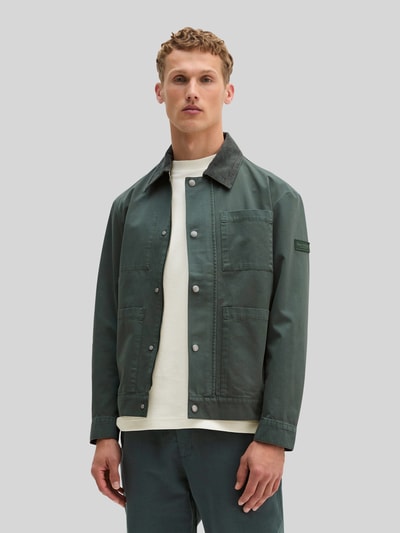 Marc O'Polo Regular Fit Blouson aus reiner Baumwolle mit Cordkragen Oliv 4