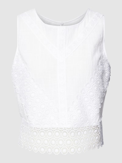 Apricot Blusenshirt mit Spitzenbesatz Offwhite 2