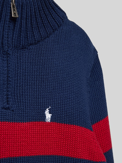 Polo Ralph Lauren Teens Gebreide pullover met opstaande kraag, model 'MOCK' Marineblauw - 2