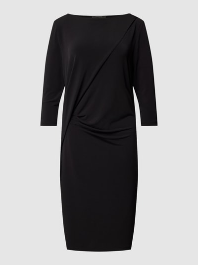 comma Knielanges Kleid mit Raffungen Black 2