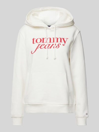 Tommy Jeans Regular Fit Hoodie mit Label-Print Offwhite 2