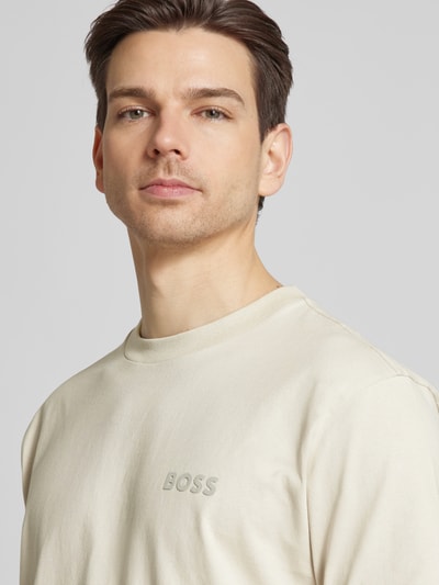 BOSS Orange T-Shirt mit Label-Print Modell 'Telogoboss' Sand 3