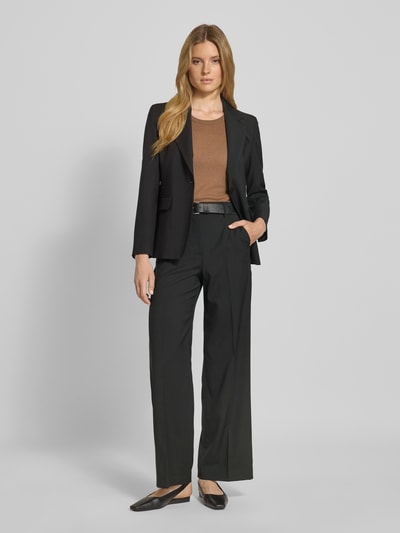 Weekend Max Mara Loose Fit Weite Hose aus reiner Schurwolle Modell 'VISIVO' Black 1