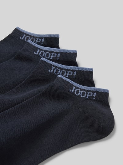 JOOP! Collection Sneakersokken met labeldetail in een set van 4 paar Marineblauw - 2
